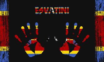 vector bandera de esvatini con un palma