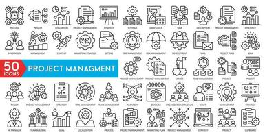 Project management icon collection. Time management and planning concept. vector