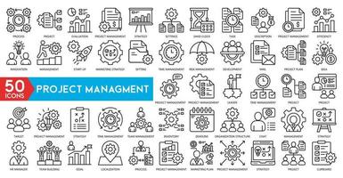 proyecto administración icono recopilación. hora administración y planificación concepto. vector