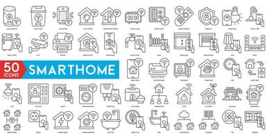 Smart Home vector line icons set. Smart systems and digital technology. Elements for mobile concepts and web apps. Collection modern infographic icons and pictograms. Editable Stroke.