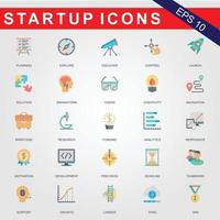 25 Creative business solutions related icon set. Innovation team management. Editable stroke. vector