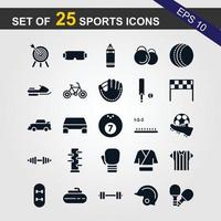 25 Sport and Fitness Icons Set vector design