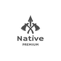 Native axe logo design template flat vector