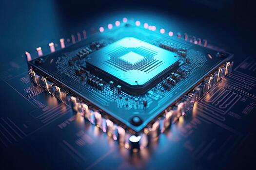 Quantum processor on circuit board. photo