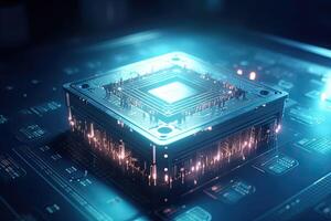 Quantum processor on circuit board. photo