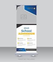 Modern and creative school admission roll up banner design for school, college, university, and coaching center template vector