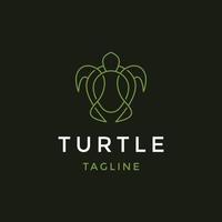 Turtle line logo icon design template flat vector