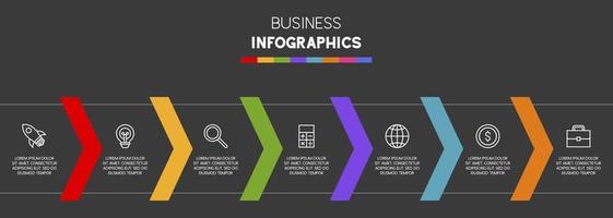 Infographics design template and icons with 7 options or 7 steps vector