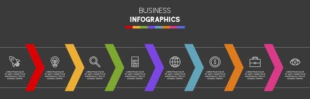 infografia diseño modelo y íconos con 8 opciones o 8 pasos vector