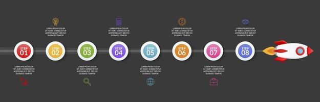 Infographics design template and icons with 8 options or 8 steps vector
