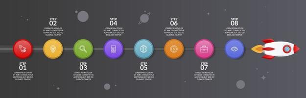 Infographics design template and icons with 8 options or 8 steps vector