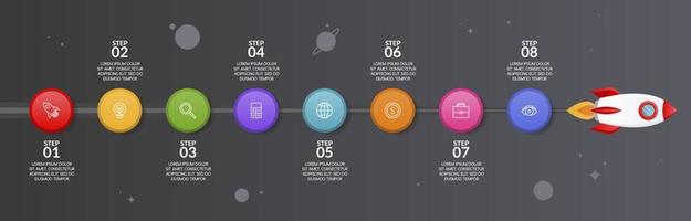 Infographics design template and icons with 8 options or 8 steps vector