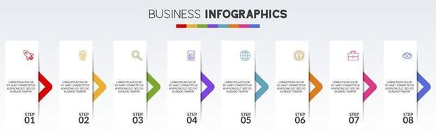 Infographics design template and icons with 8 options or 8 steps vector