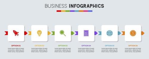 infografia diseño modelo y íconos con 6 6 opciones o 6 6 pasos vector