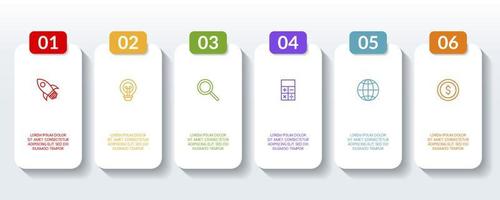 Infographics design template and icons with 6 options or 6 steps vector