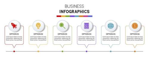 infografia diseño modelo y íconos con 6 6 opciones o 6 6 pasos vector