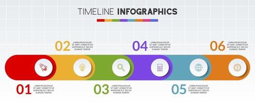 Infographics design template and icons with 6 options or 6 steps vector