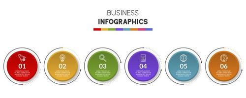 Infographics design template and icons with 6 options or 6 steps vector