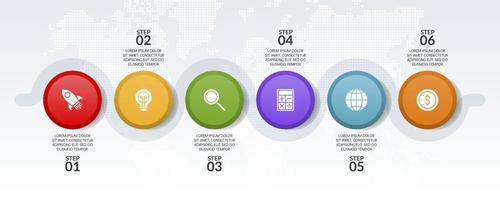 infografia diseño modelo y íconos con 6 6 opciones o 6 6 pasos vector