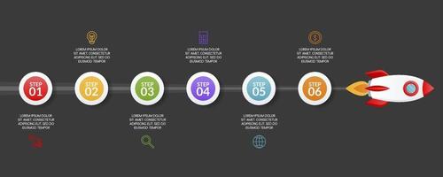 infografia diseño modelo y íconos con 6 6 opciones o 6 6 pasos vector