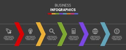 Infographics design template and icons with 6 options or 6 steps vector