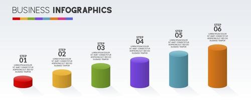 Infographics design template and icons with 6 options or 6 steps vector