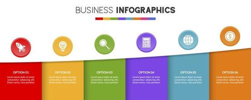 Infographics design template and icons with 6 options or 6 steps vector