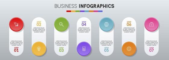 infografia diseño modelo y íconos con 7 7 opciones o 7 7 pasos vector