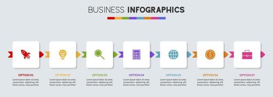 infografia diseño modelo y íconos con 7 7 opciones o 7 7 pasos vector