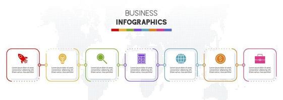 infografia diseño modelo y íconos con 7 7 opciones o 7 7 pasos vector