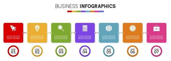 infografia diseño modelo y íconos con 7 7 opciones o 7 7 pasos vector