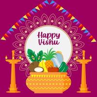 fondo feliz vishu vector