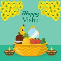 fondo feliz vishu vector