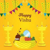 Happy Vishu Background vector