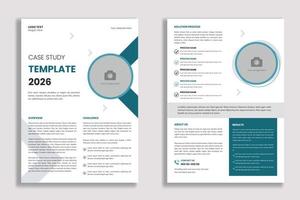 Business case study flyer template or corporate project paper layout with a unique concept vector