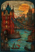 Tower bridge in london Art work painting photo