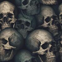 Realistic many Skulls together photo