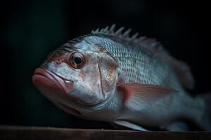 suave matices de el Fresco pescado generativo ai foto