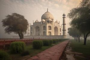 el histórico sitio taj mahal en agra generativo ai foto