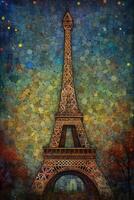 Eiffel tower beautiful colorful art vector photo