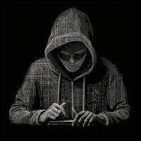 computer hacker ascii style black color image photo