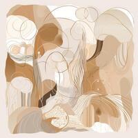 Image of bohemian art aesthetic simple minimalist line art photo