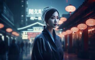 A chinese beautiful woman 3d image photo