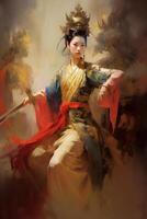 A beautiful chinese queen painting photo