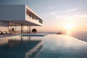 A Luxury residential minimalist villa with pool amazing house image photo