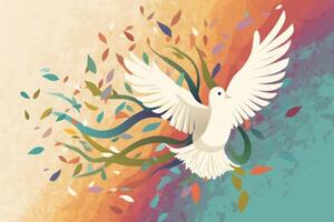 white bird shows peace International Day of Peace image photo