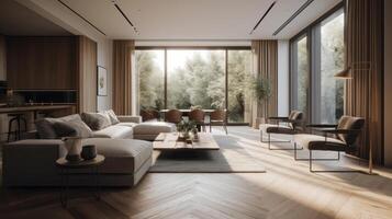 The Black walnut floor and room setup image photo