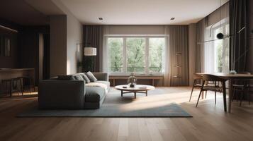 A beautiful room with black walnut floor image photo