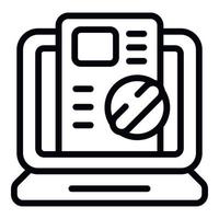 Laptop block icon outline vector. Internet account vector