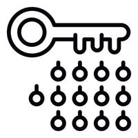 Cyber data key icon outline vector. Internet account vector